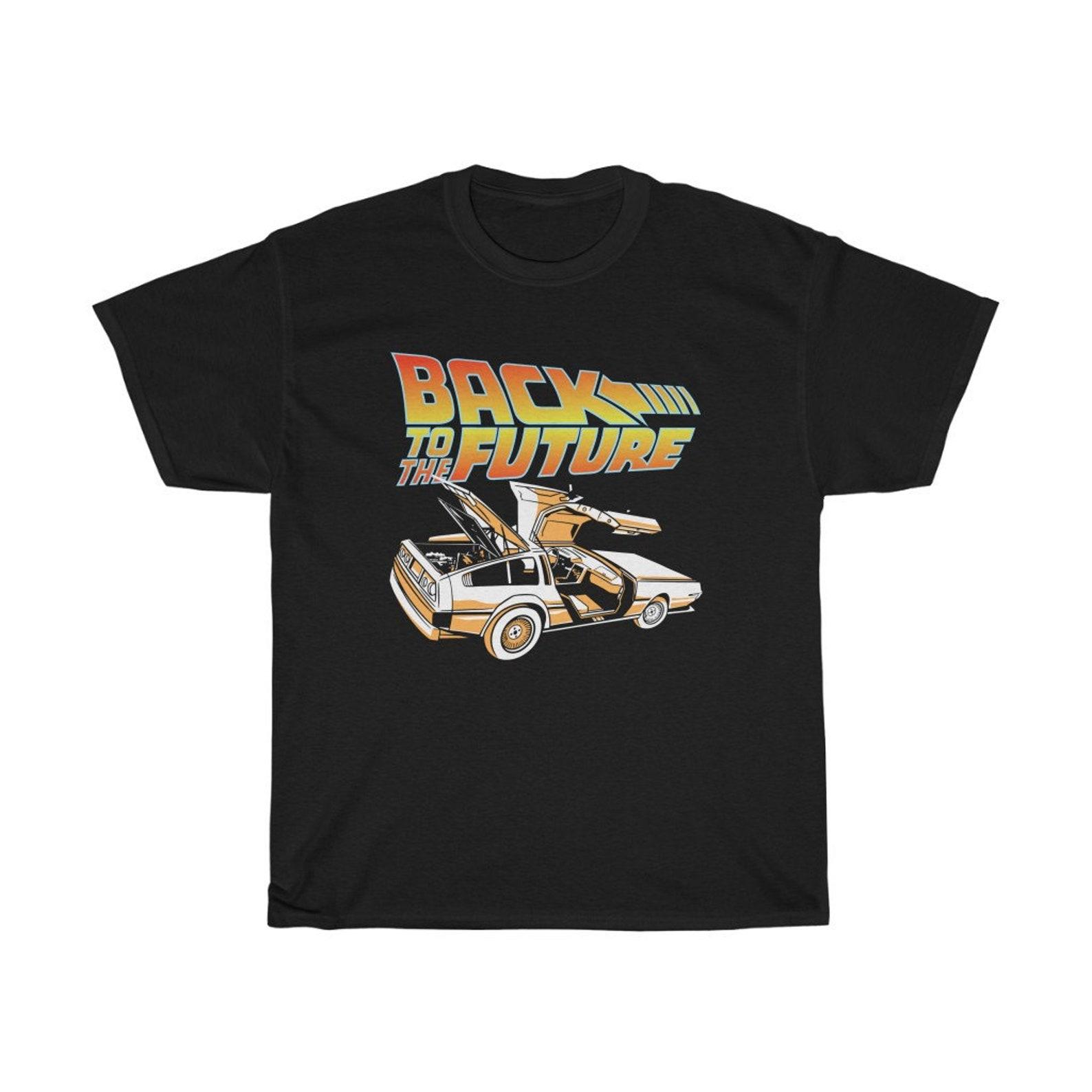 Back to The Future Time Machine Car Black Navy T-Shirt Size S to 5XL XL