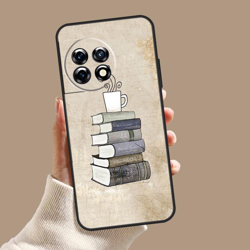 Books And Coffee Case For OnePlus 11 12 9 10 Pro 10R 12R 8T 10T OnePlus Nord N30 N20 N10 CE 3 2 Lite Cover