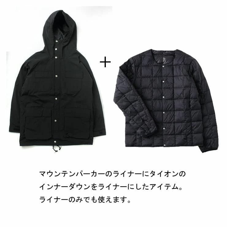 Taion and Inner Down Mountain Parka Camping Men's Women's CR09+104, Casual, Lightweight, Fashion, Fall/Winter (Size L, Beige)