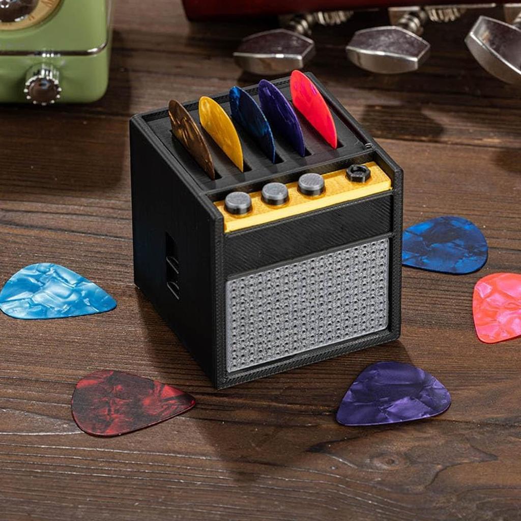 Gitarrenplektrum-Displayhalter Retro PLA-Material 3D-Druck Gitarrenplektren Aufbewahrungsbox Plektrumhalter Für Gitarristen Musikliebhaber