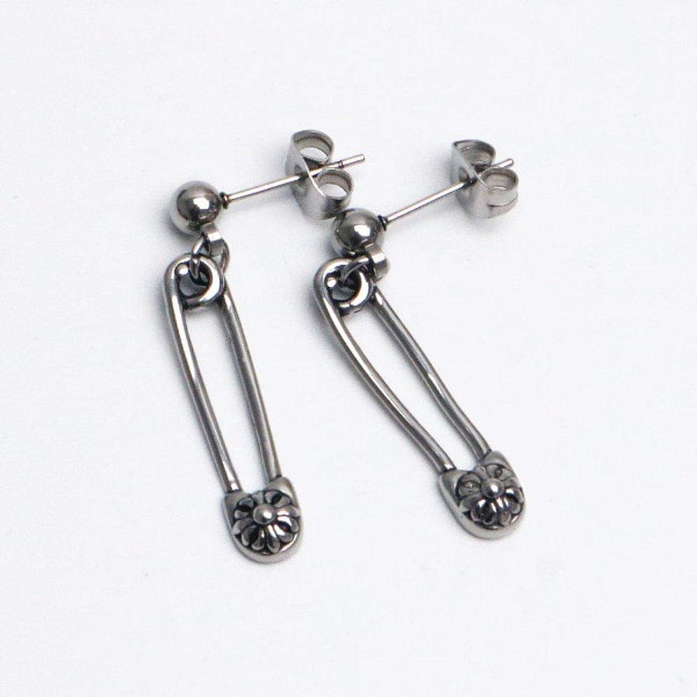 P1050W Surgical Steel Cross Pin Drop Earrings (1 Pair)