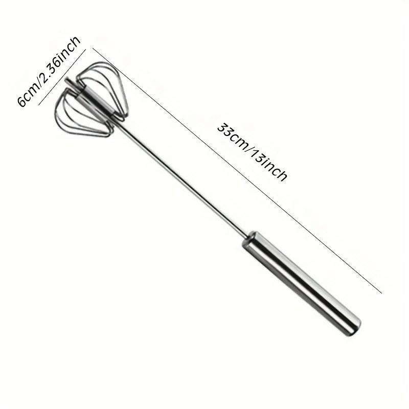 Stainless steel semi-automatic egg beater, rotating cream egg mixer, household manual egg beater, baking tool Battery-Free
