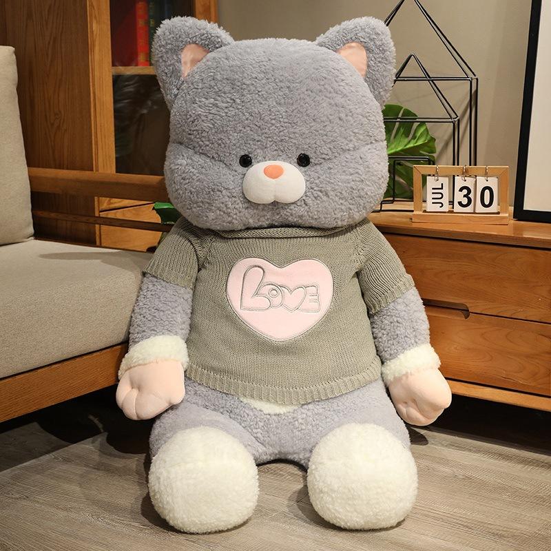 Large Clothed Cat Doll Plush Toy Cat Doll Children's Soothing Ragdoll Girl Birthday Gift