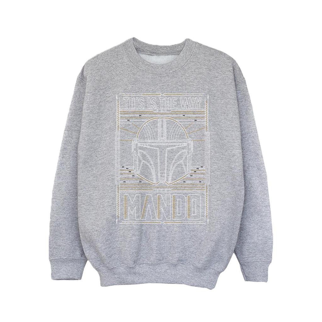 STAR WARS Girls The Mandalorian The Way Outline Helm Sweatshirt