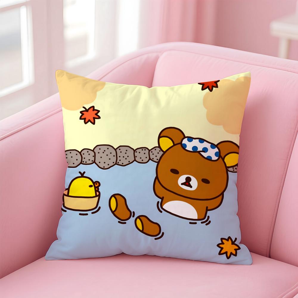 R-Rilakkuma мультяшная классная наволочка на подушку Удобная двусторонняя наволочка Идеально для автомобиля дивана спальни и не только 30cmx30cm