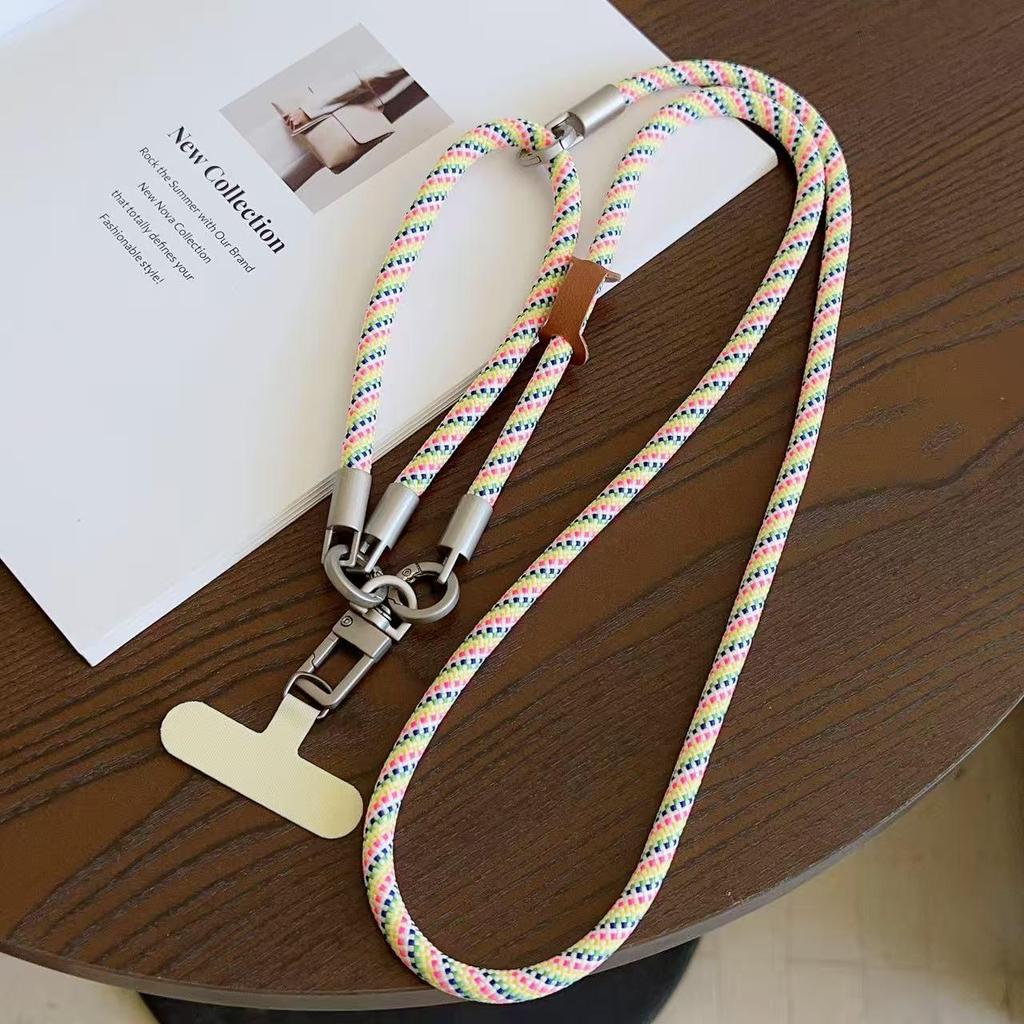 Dual-Function Anti-Lost Crossbody Phone Lanyard with Detachable Wrist Strap and Metal Buckle