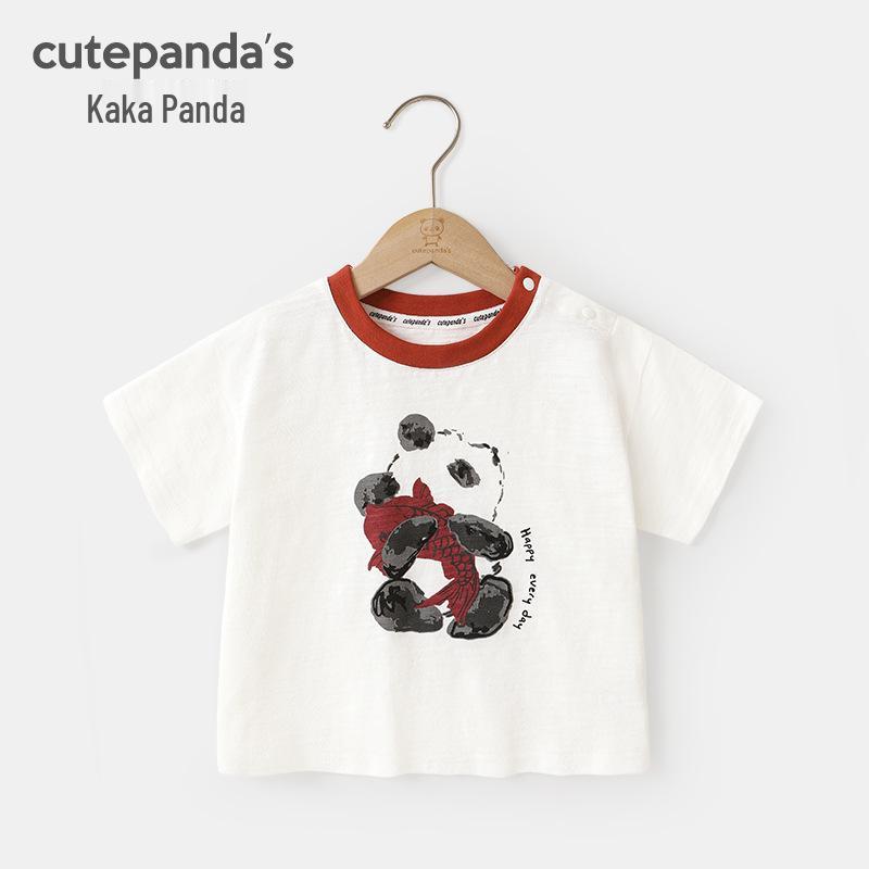 

Детская летняя футболка с коротким рукавом Kaka Panda 120 cm