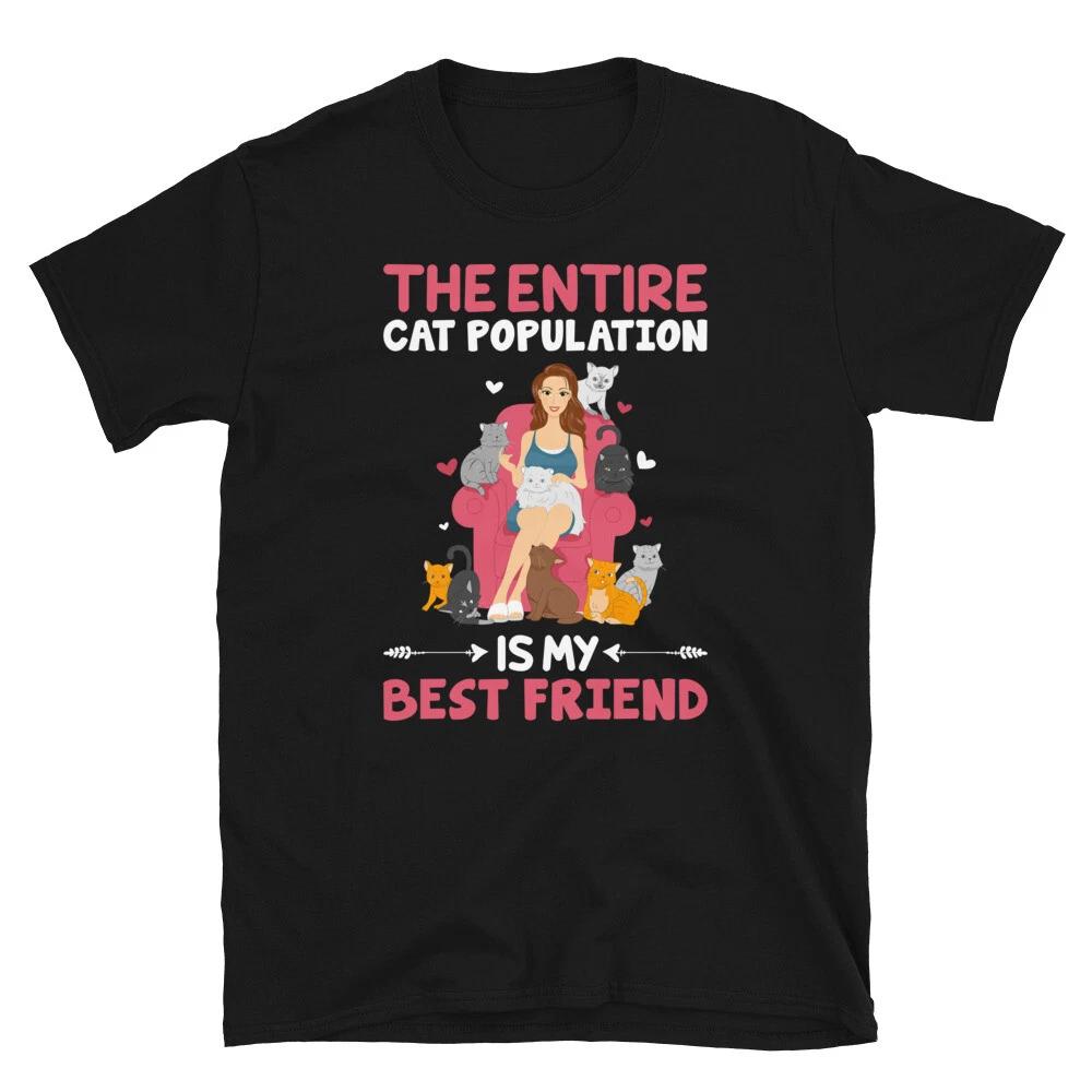 Best Friend Cute Cat Funny Animal Kitty Cats T-Shirt M