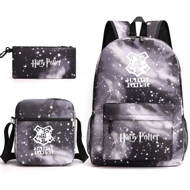 Harry Potter Academy Badge Harrypotter Backpack Student Schoolbag Shoulder Bag Pencil Case 3PCS Set