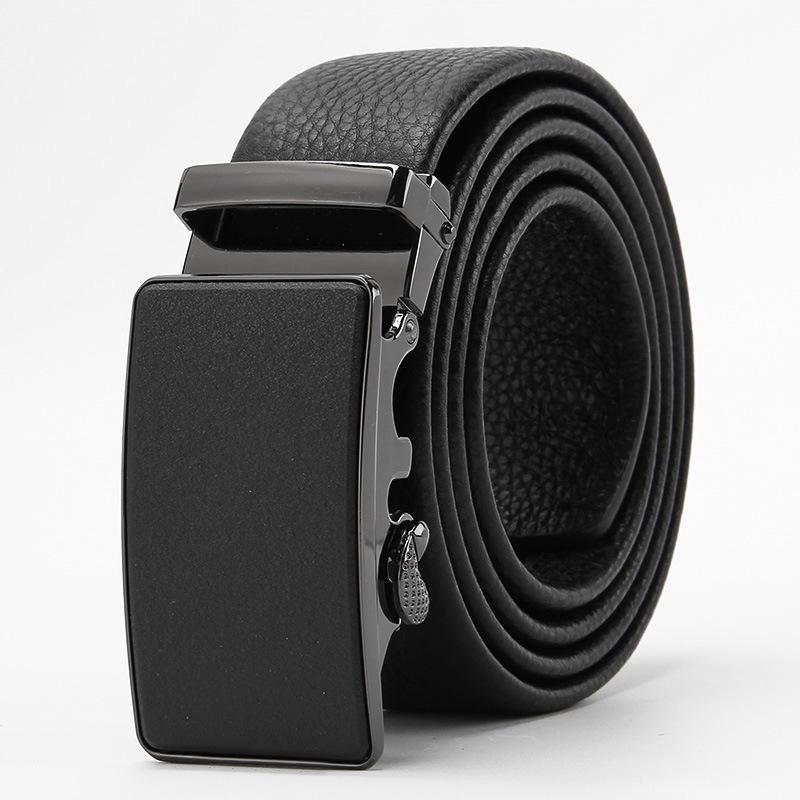 Frosted Automatic Buckle Edging Head Layer Cowhide Belt High End Business Casual Men's Trendy Belt