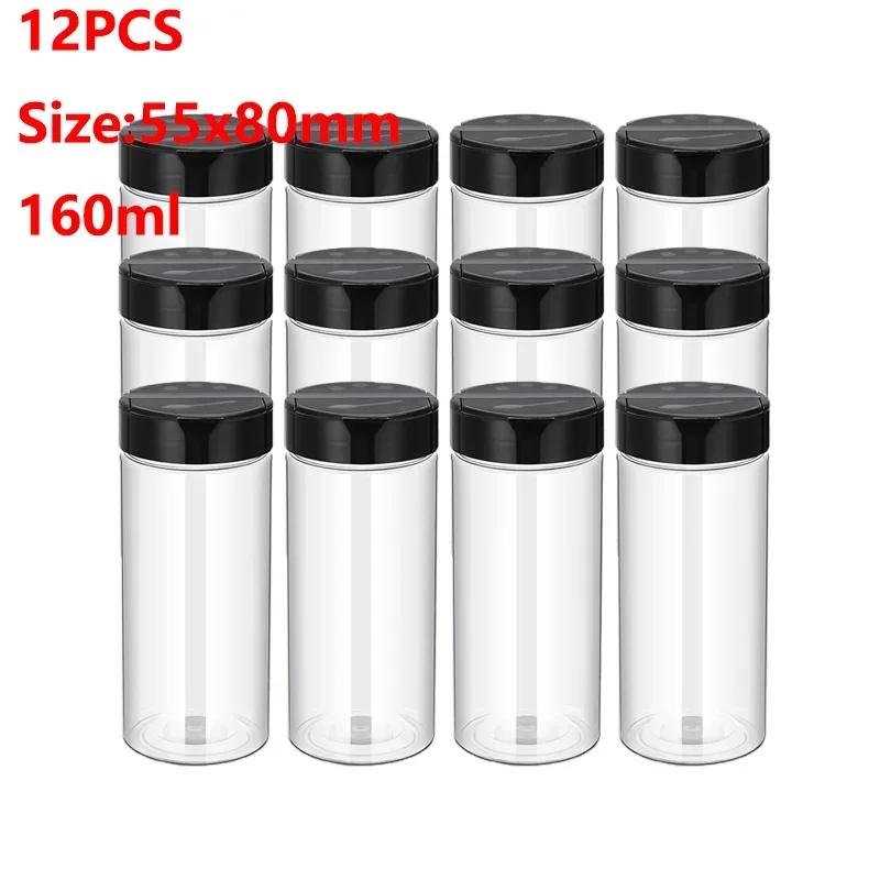 12/4/1PCS Clear Spices Bottle for Kitchen Condiment Seasoning Container Plastic Seasoning Jars Condiment Box Kitchen Supplies