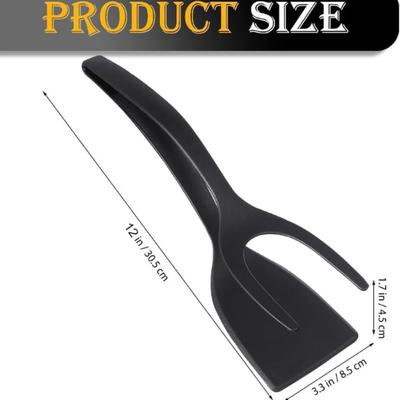 2 In 1 Shovel Clip Silicone Grip Flip Tongs Egg Steak Spatula Tongs Clamp Pancake Fried Turners Cooking Tool Kitchen Accessories
