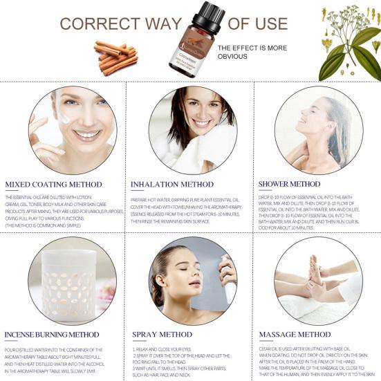 10ML Cinnamon Essential Oil Moisturizing Cinnamon Bark Single Massage Oil for Yoga Room