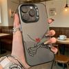 Hands with Red Heart Line Art Hard Phone Case for Iphone 16 15 14 13 12 11 Pro Max Mini Shockproof Anti-Scratch Protective Cover