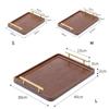 Wooden Serving Tray with Handles Coffee Dessert Snack Platter Bamboo Tea Tray Food Tray Decorative Tray for Kitchen Bedroom
