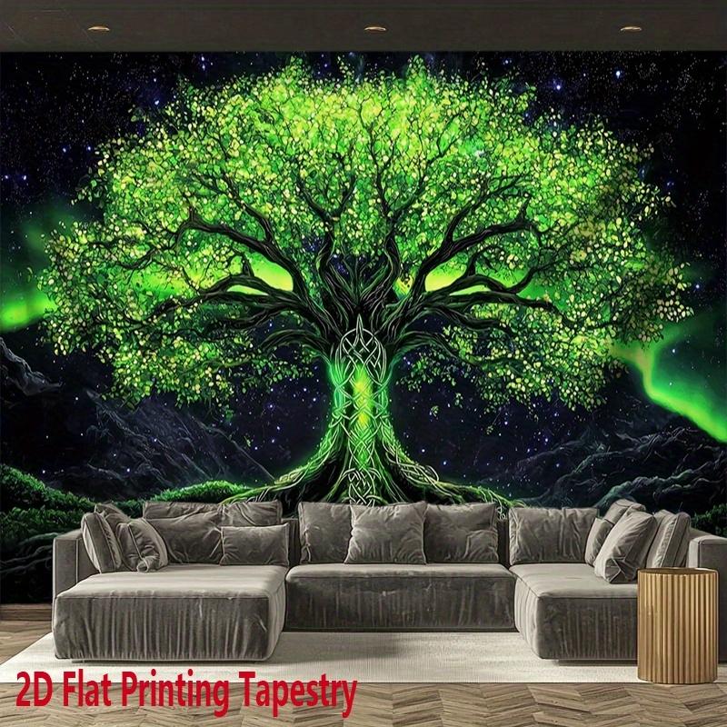 Celtic Tree of Life Natural Landscape Tapestry Durable Polyester Fiber Wall Hanging for Home Garden Studio Decor 100X70CM
