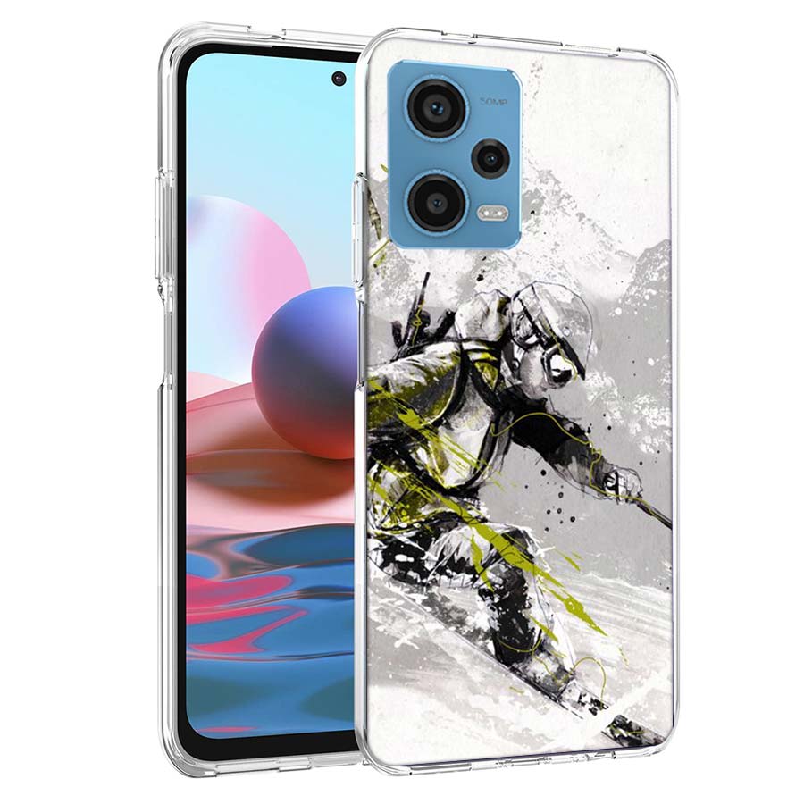 Skiing Snow Snowboard Ski Phone Case For Redmi Note 13 12 14 15 Pro Plus 13R 11 11T 11E 11S 10 Pro 10S 9 9S Cover Cell Clear TPU