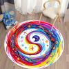 Yin Yang Galaxy Round Rug Flannel Printed Carpet Cosmic Design Home Decor Cozy Soft Floor Mat Living Room Indoor Use