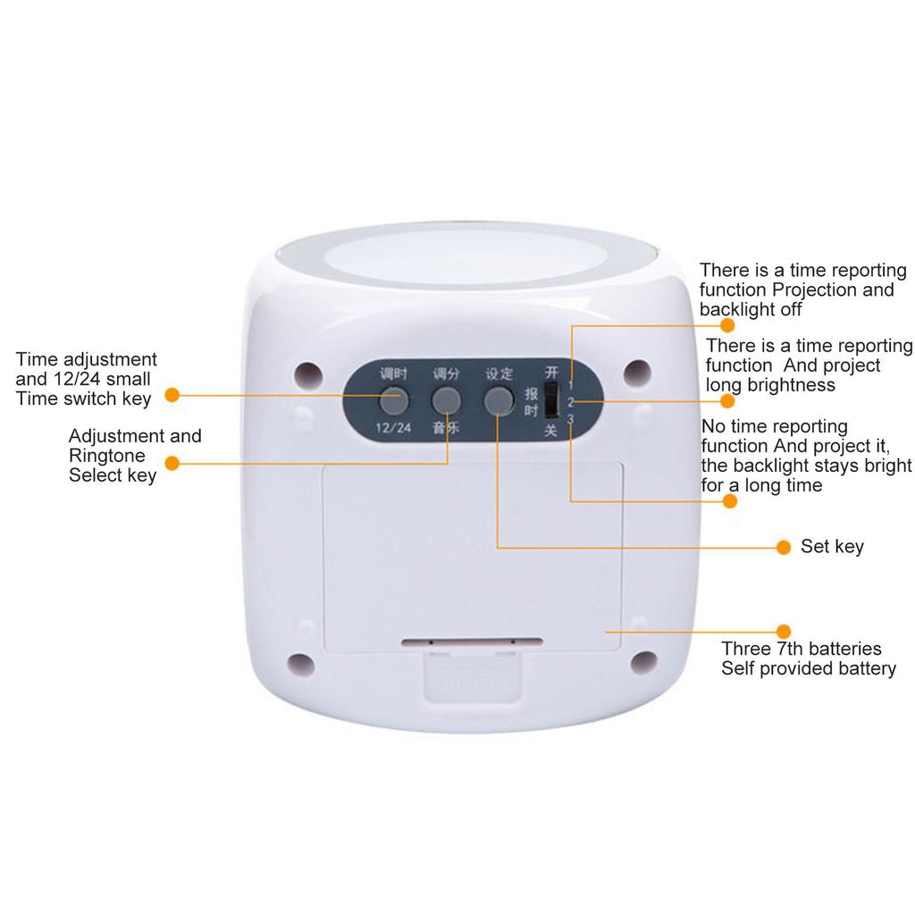 Personalized Multi-function Projection, English Clock, LED Projection, Alarm Clock, Voice Clock, And Bell Announcement