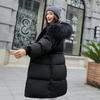 New down cotton-padded clothes for women's medium and long bread clothes, large fur collar cotton-padded jackets, thickened cotton-padded jackets.