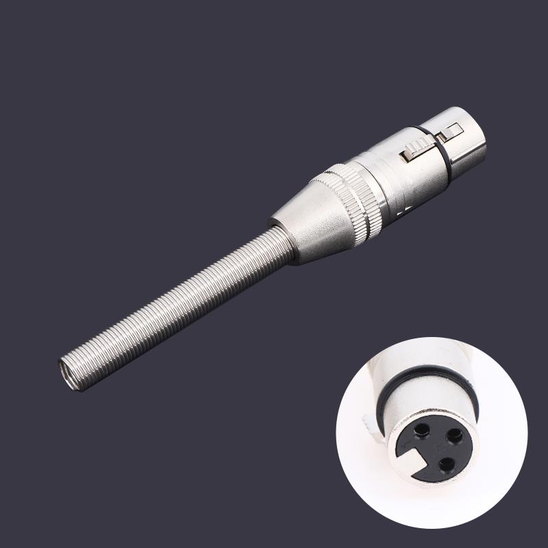 1 2Pcs 3 Pin XLR Male Female Audio Connector With Long Spring For Microphone Plug Signal Stability For Home Studio Podcast Setup