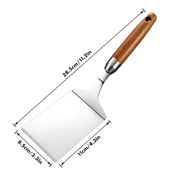 

Stainless Steel Large Grill Spatula with Cutting Edges, Kitchen Griddle Accessories, Pancake Burger Turner Scraper Tool for BBQ