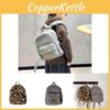 Modern Trendy Leopard Pattern Plush Backpack For Kids Ideal For Daily Use