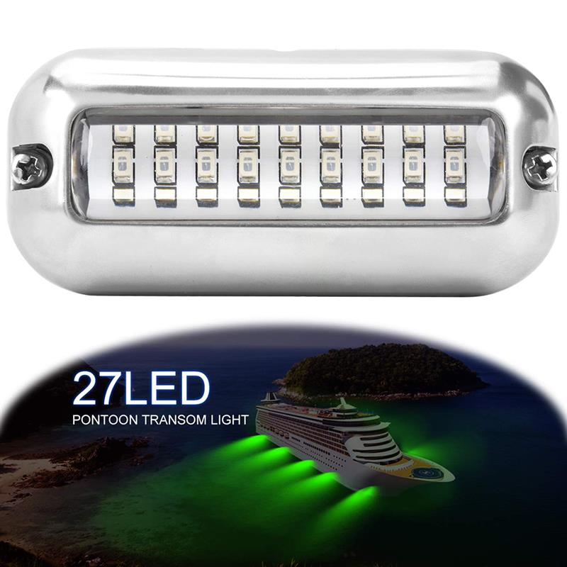 27 LED Stainless Steel Marine Navigation Light 50W Underwater Pontoon For Boat IP68 Waterproof Yachting Ship Fishing Night Lamp
