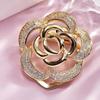 Scarf Ring Clip for Women Rhinestone Flower Belt Scarf Slide Buckle Metal Floral Shawl Brooch Ties Clips for Dress Shirts Clothing Accessories