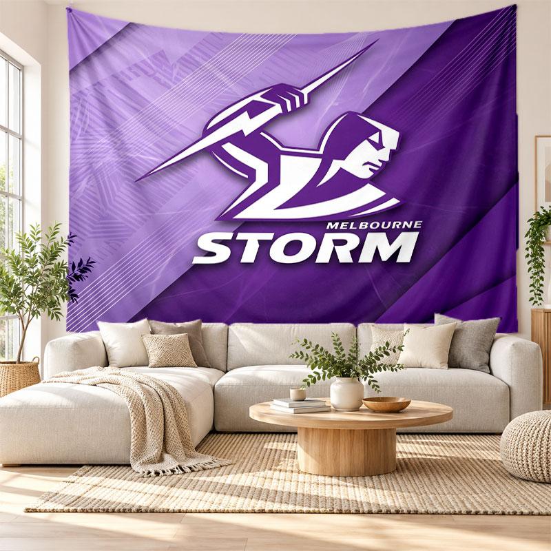 Melbourne Storm Wall Tapestry, Soft Fabric Wall Hanging, Decorative Backdrop For Bedroom Home Wall Art