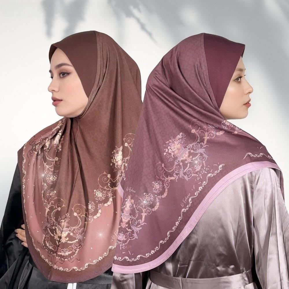 Elegant Chiffon Floral Print Chiffon Hijabs Linen Multicolor Arab Lady Headscarf All-match Ethnic Turban Cap All Seasons