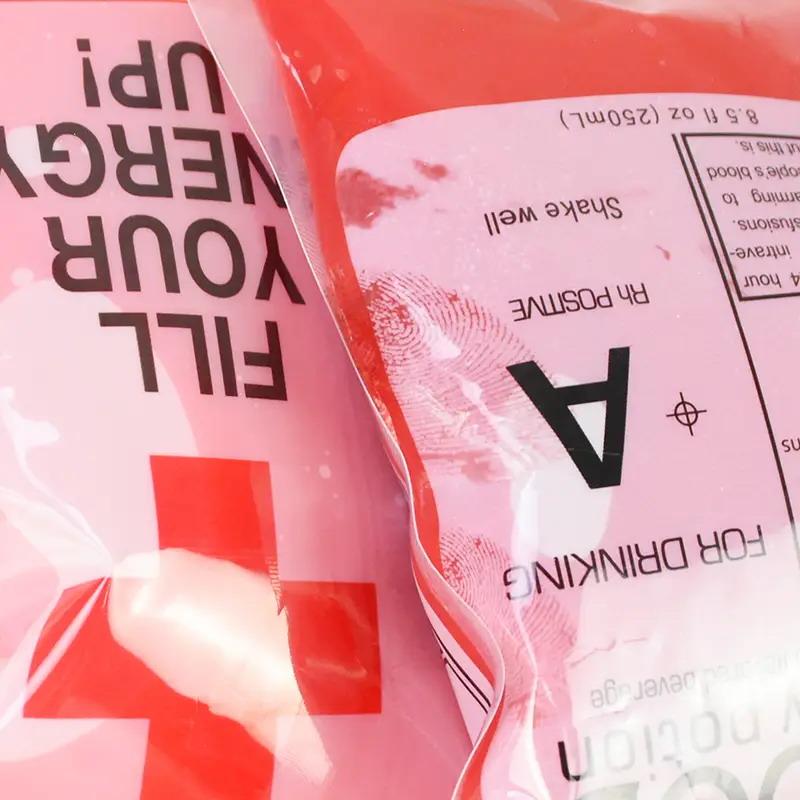20Pcs 250Ml Halloween Cosplay Drink Container Bag Vampire Blood Pouch Props Zombie Beverage Drinks Bags Diy Party Supplies