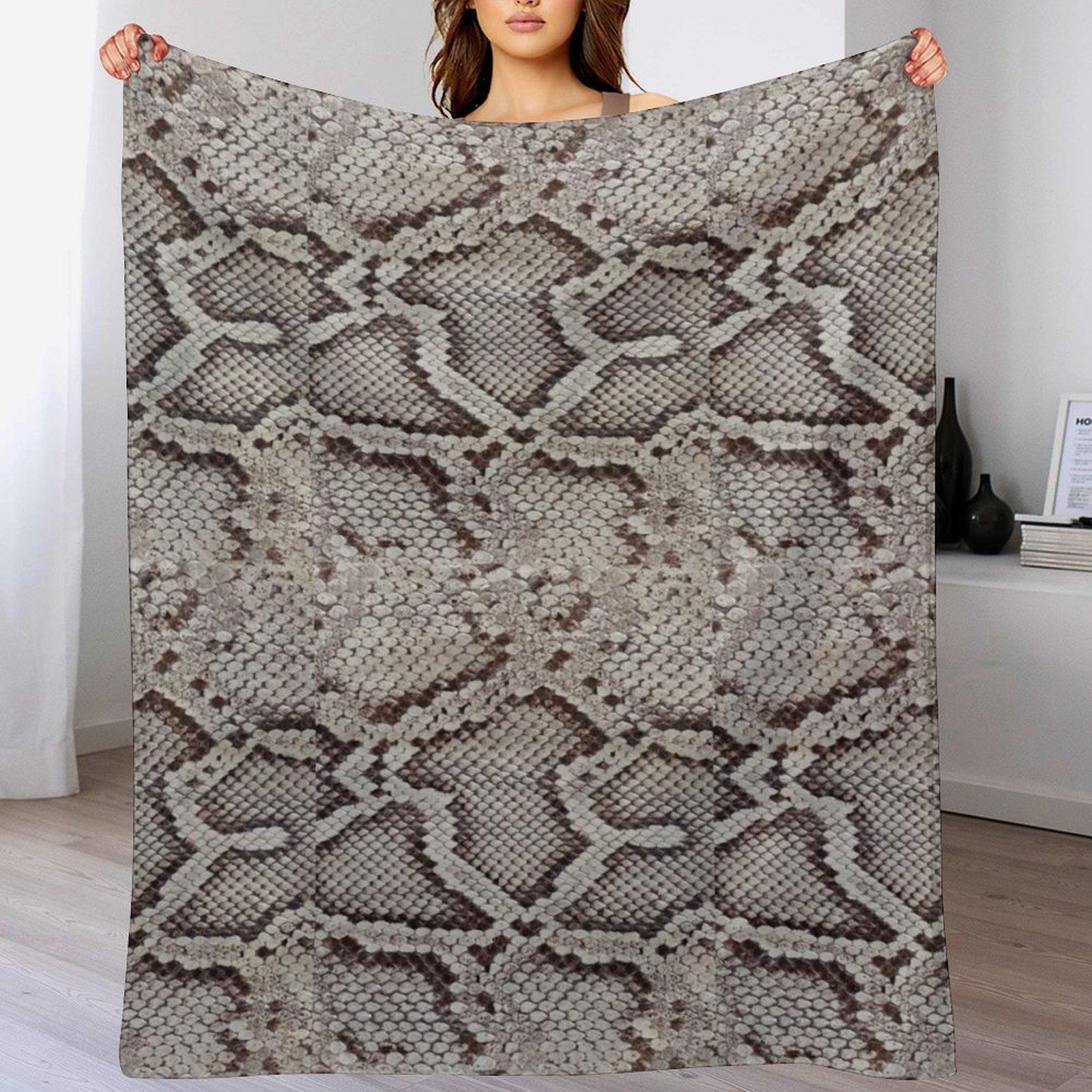 

Brown Snakeskin Photo Throw Blanket Color Fast Cozy Throw Blanket 102x76cm(40x30in)