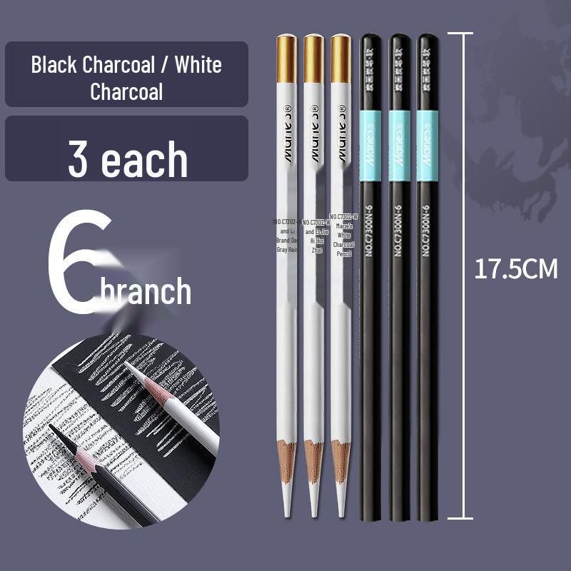 Mali White Charcoal Sketching Pencil - Ideal for Art Students and Hand-Drawn Sketches