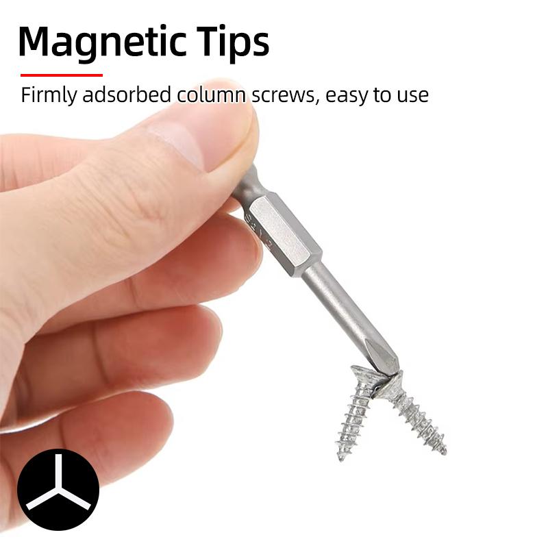 Y Shaped Screwdriver Bits Set Magnetic 1/4” Hex Shank Y Tip Head Y1 Y2 50mm S2 Steel Screw Driver Bit Ratchet Wrench Hand Tools