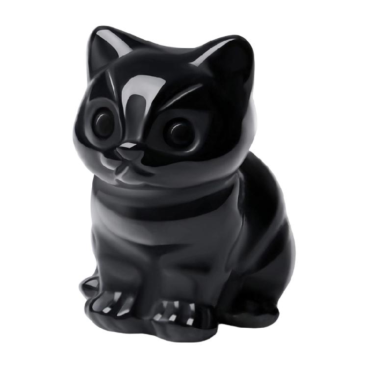 Kristall sitzende Katzen Statue Figuren Kätzchen Skulptur Katzen Dekorationen Schmuckstück für Büro Raum Haus Schreibtisch Dekorationen