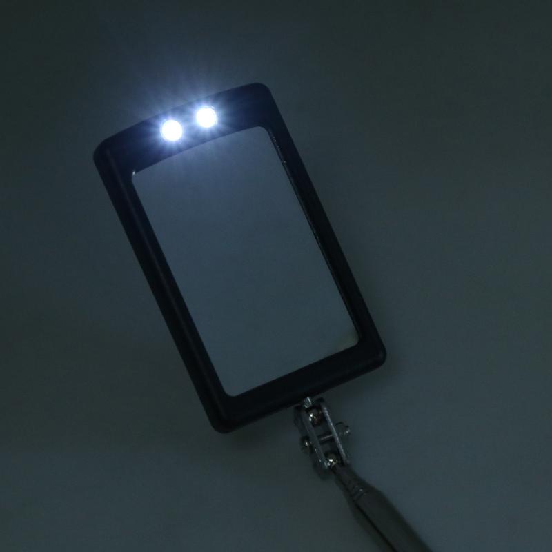 Car 360° Inspection Mirror Led Light Telescopic Inspection Mirror For Check The Condition Of Vehicle Automotive Repairs Tools