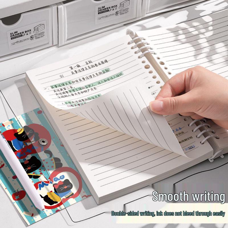 A5 Soft Shell PVC Kitty Apple Pie Ring Binder Student Notebook