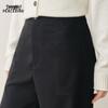PEACEBIRD Women's High-Waisted Straight Wide-Leg Casual Pants