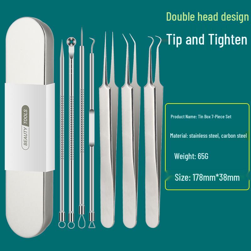 Precision Acne & Blackhead Removal Tweezers Set - Pimple Needle and Squeezing Tool