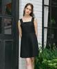 VEM.VER Lace Trim Sleeveless Dress_Black