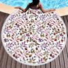 Botanical Floral Round Beach Towel Boho Flower Farmhouse Beach Blanket Pool Towels For Picnic Soft Sand Free Absorbent Yoga Mat