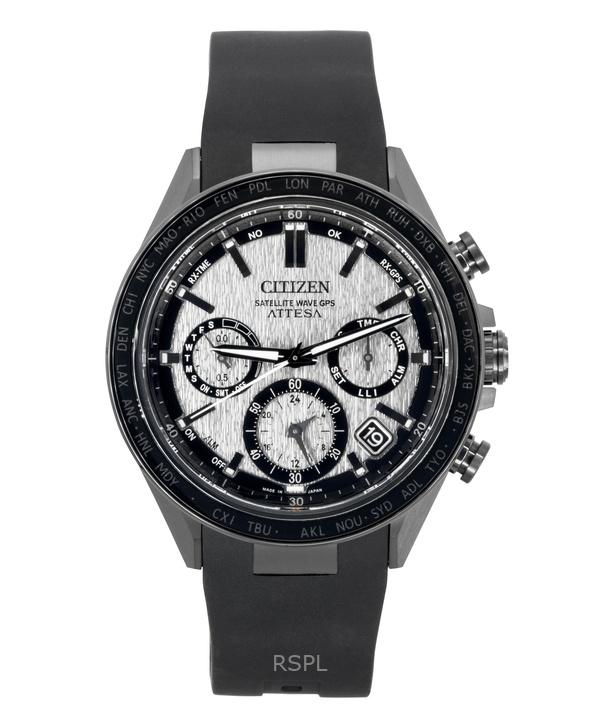 Citizen Attesa Satellite Wave GPS Chronograph Rubber Strap Silver Dial Eco-Drive CC4055-14H 100M Men's Watch