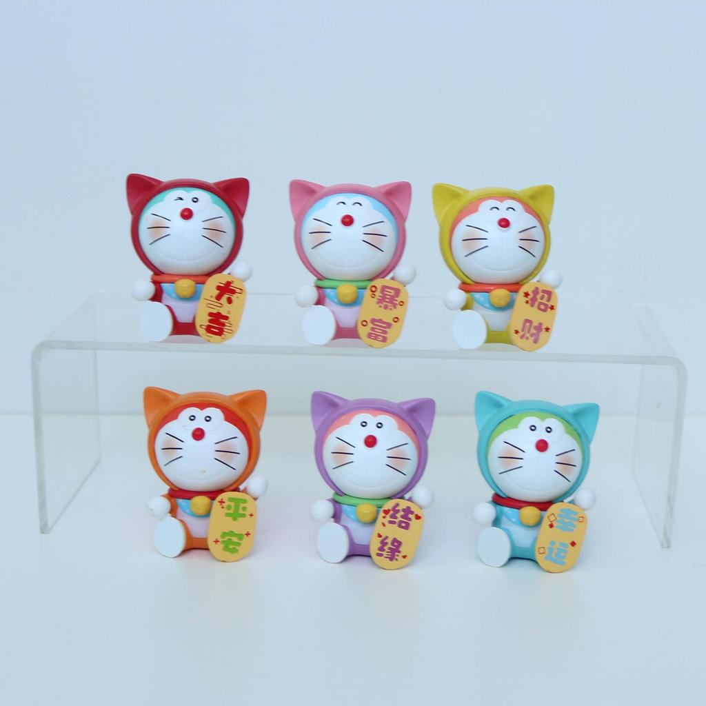2 Styles Lucky Cat & Doraemon Figure Toy - Creative Gift Cartoon Model