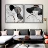 Abstract Lines Marble Pattern Decorative Canvas Painting of Women Waring Hats and Red Lips Posters and Prints Wall Art  Cuadros