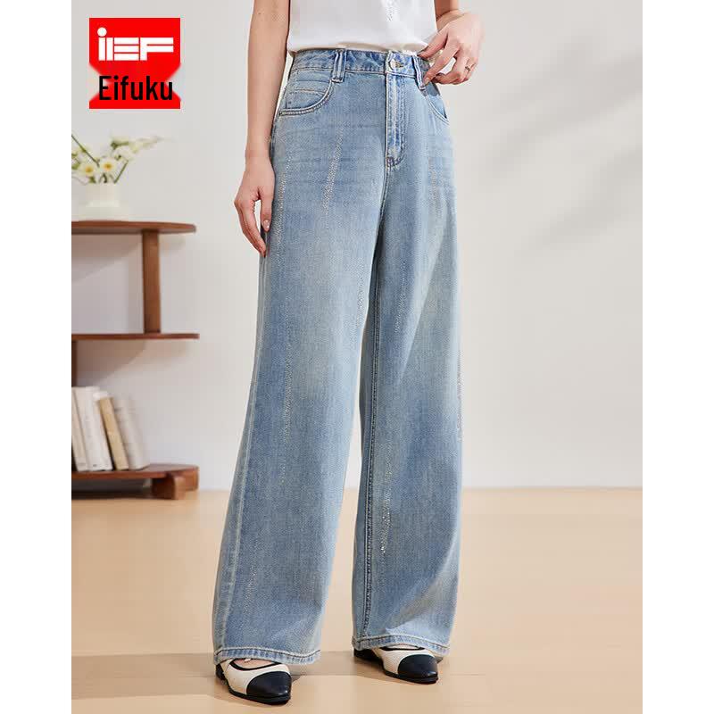 IEF Korean Style Denim Wide-Leg Pants L