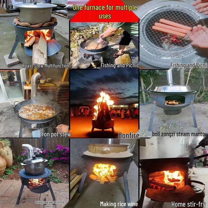 Poêle à bois extérieur et station de cuisson