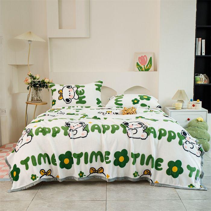 Thickened Double-Sided Fleece Blanket: Versatile Bed Coverlet & Sofa Throw for All Seasons