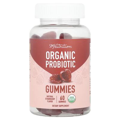 Organic Probiotic Gummies, Natural Strawberry, 60 Gummies