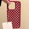 Plating Red Pearl Round Beads Heart Dissipation Case For For Iphone 16 Pro Max 17 Air 1 13 14 Hollow Out Phone Cover